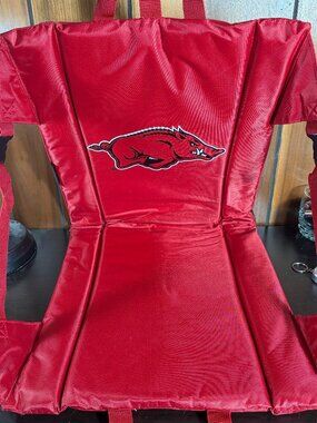 Arkansas Razorbacks Stadium Bleacher Seat Cushioned Folding Back Support Handle